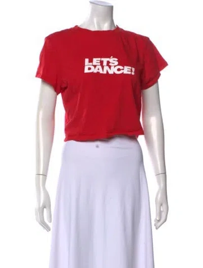 Pre-owned Réalisation Par Graphic Print Crew Neck Crop Top In Red