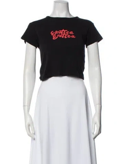 Pre-owned Réalisation Par Graphic Print Crew Neck Crop Top In White