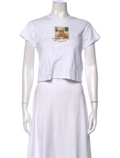 Pre-owned Réalisation Par Graphic Print Crew Neck Crop Top In White