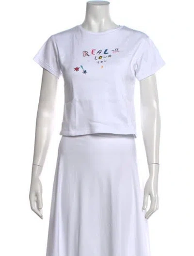 Pre-owned Réalisation Par Graphic Print Crew Neck T-shirt In White