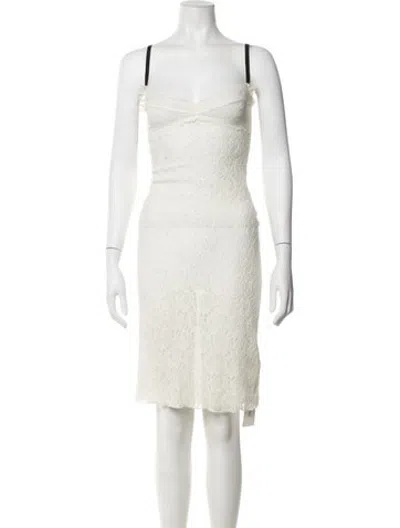 Pre-owned Réalisation Par Lace Pattern Midi Length Dress In Neutrals