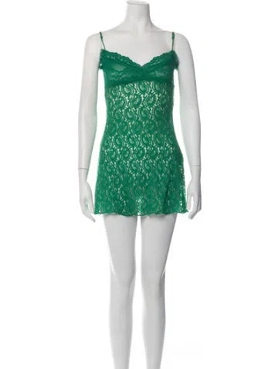 Pre-owned Réalisation Par Lace Pattern Mini Dress In Green