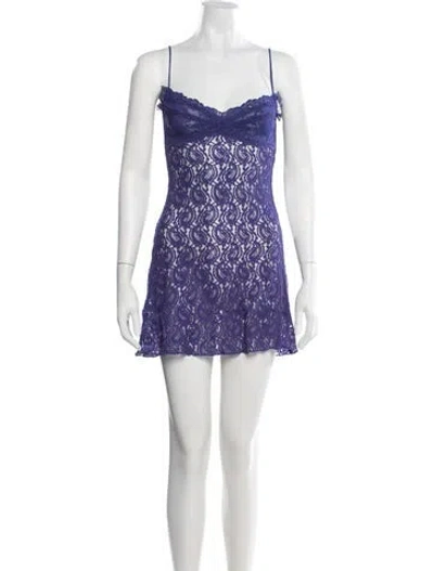 Pre-owned Réalisation Par Lace Pattern Mini Dress In Purple