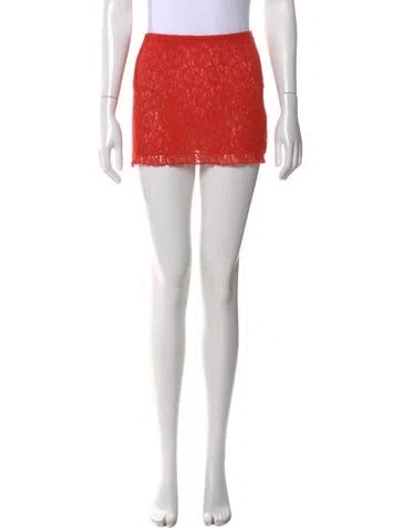 Pre-owned Réalisation Par Lace Pattern Mini Skirt In Orange