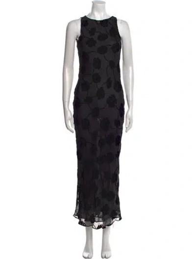 Pre-owned Réalisation Par Patterned Long Dress W/ Tags In Black