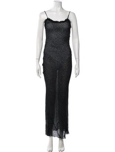 Pre-owned Réalisation Par Polka Dot Print Long Dress In Black