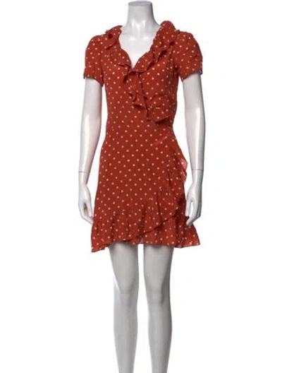 Pre-owned Réalisation Par Polka Dot Print Mini Dress In Orange