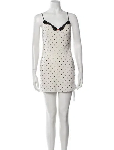 Pre-owned Réalisation Par Polka Dot Print Mini Dress In White