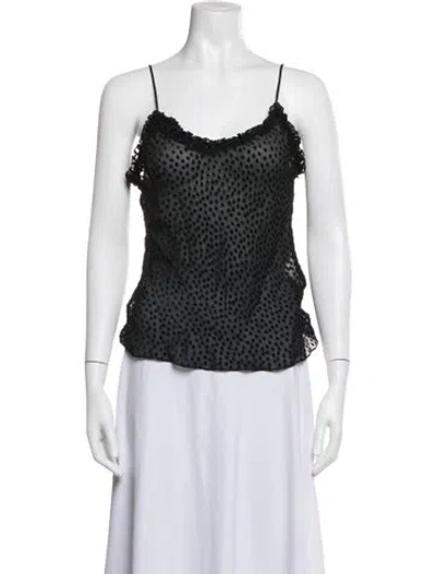 Pre-owned Réalisation Par Polka Dot Print Scoop Neck Top In White