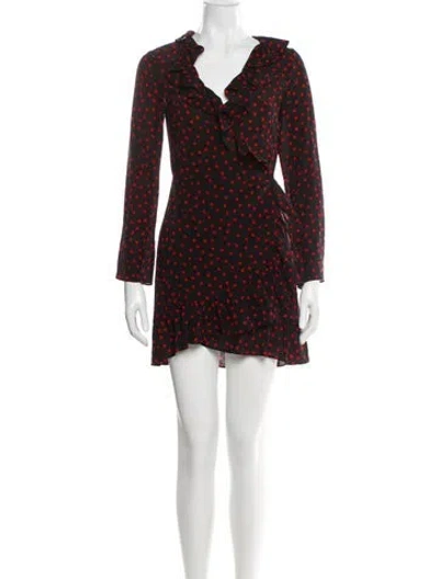 Pre-owned Réalisation Par Polka Dot Print V-neck Blouse In Black