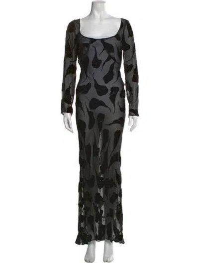 Pre-owned Réalisation Par Printed Long Dress In Black