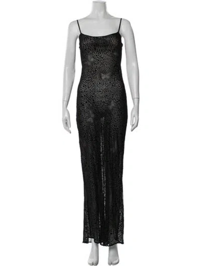 Pre-owned Réalisation Par Printed Long Dress In Black