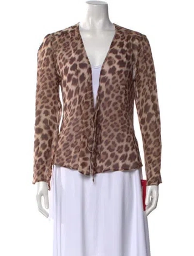 Pre-owned Réalisation Par Silk Animal Print Blouse W/ Tags In Multicolor