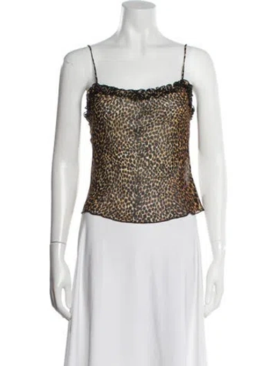 Pre-owned Réalisation Par Silk Animal Print Top In Multi