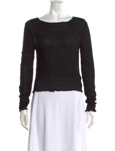 Pre-owned Réalisation Par Silk Crew Neck Top In Black