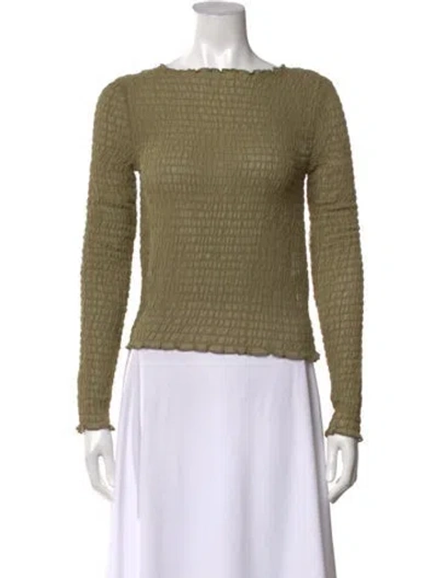 Pre-owned Réalisation Par Silk Crew Neck Top In Green