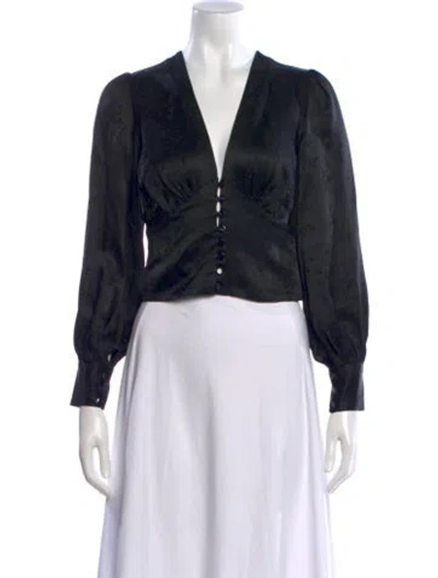 Pre-owned Réalisation Par Silk Floral Print Blouse In Black