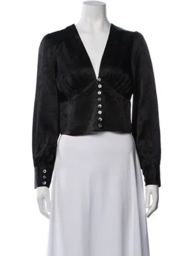 Pre-owned Réalisation Par Silk Floral Print Blouse In Black