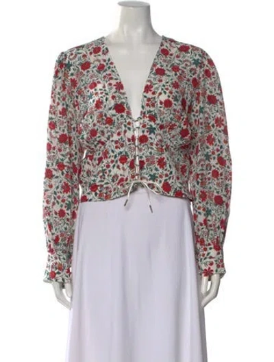 Pre-owned Réalisation Par Silk Floral Print Blouse In Multi