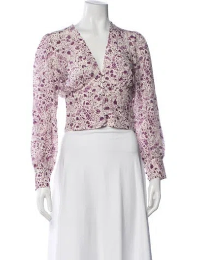 Pre-owned Réalisation Par Silk Floral Print Blouse In Pink