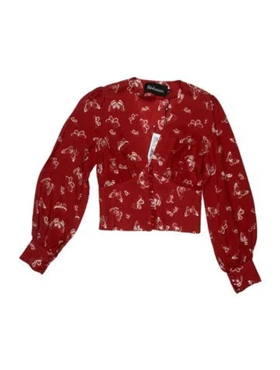 Pre-owned Réalisation Par Silk Floral Print Blouse W/ Tags In Red