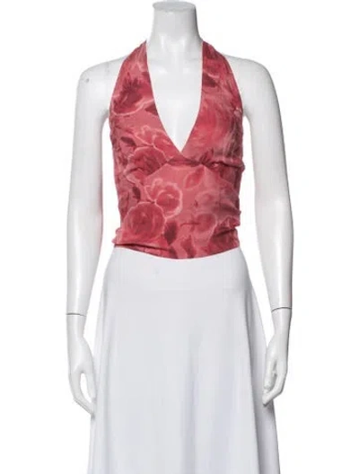 Pre-owned Réalisation Par Silk Floral Print Crop Top In Multicolor