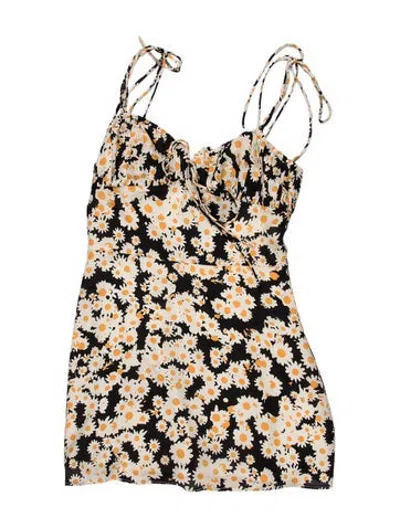Pre-owned Réalisation Par Silk Floral Print Top In Neutrals