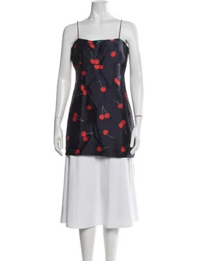 Pre-owned Réalisation Par Silk Floral Print Top W/ Tags In Blue