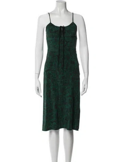 Pre-owned Réalisation Par Silk Knee-length Dress In Black/green