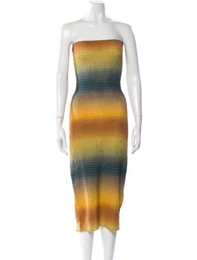 Pre-owned Réalisation Par Silk Knee-length Dress In Orange