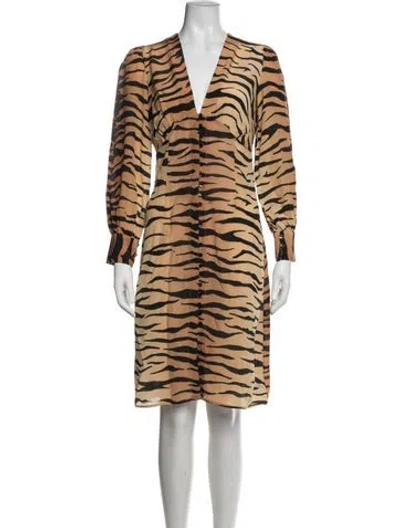 Pre-owned Réalisation Par Silk Knee-length Dress In Orange