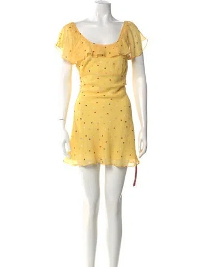 Pre-owned Réalisation Par Silk Knee-length Dress In Yellow