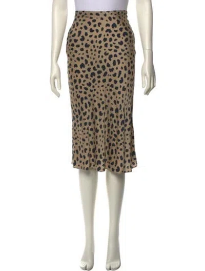 Pre-owned Réalisation Par Silk Knee-length Skirt In Brown