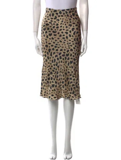 Pre-owned Réalisation Par Silk Knee-length Skirt In Brown