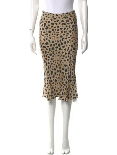 Pre-owned Réalisation Par Silk Knee-length Skirt In Brown