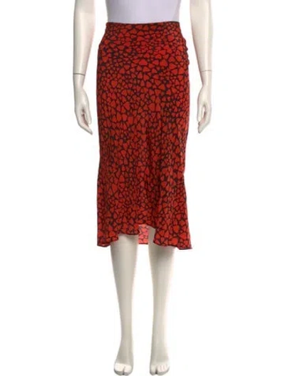 Pre-owned Réalisation Par Silk Knee-length Skirt In Red