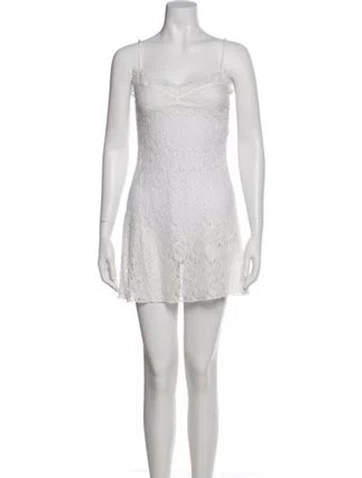 Pre-owned Réalisation Par Silk Lace Trim Embellishment Nightgown In White