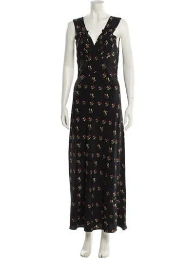 Pre-owned Réalisation Par Silk Long Dress In Black