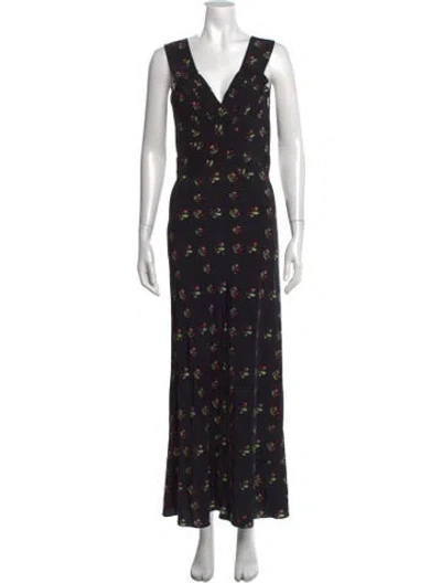 Pre-owned Réalisation Par Silk Long Dress In Black