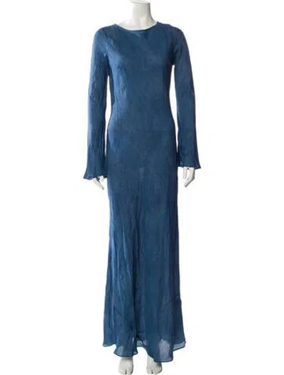 Pre-owned Réalisation Par Silk Long Dress In Blue