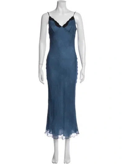 Pre-owned Réalisation Par Silk Long Dress In Blue