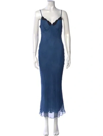 Pre-owned Réalisation Par Silk Long Dress In Blue