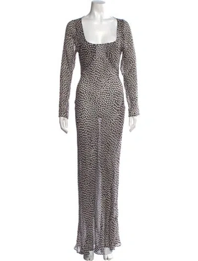 Pre-owned Réalisation Par Silk Long Dress In Brown