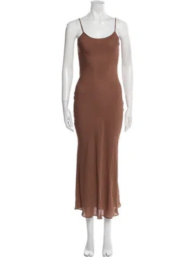 Pre-owned Réalisation Par Silk Long Dress In Brown