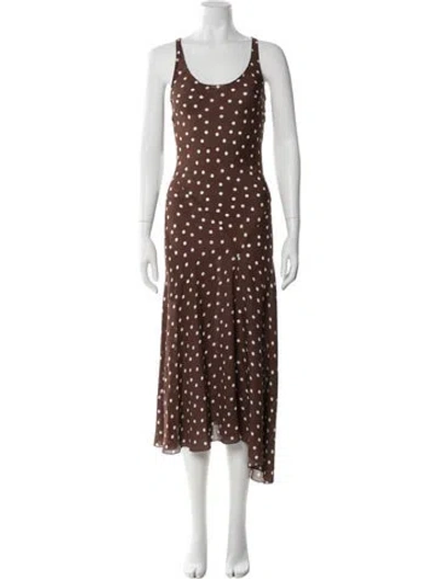Pre-owned Réalisation Par Silk Long Dress In Brown