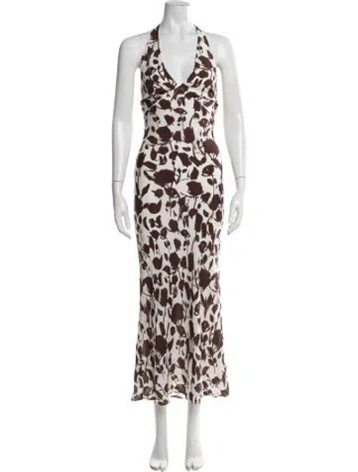 Pre-owned Réalisation Par Silk Long Dress In Brown