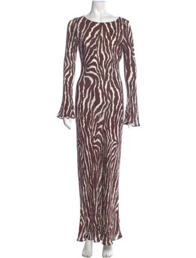 Pre-owned Réalisation Par Silk Long Dress In Brown
