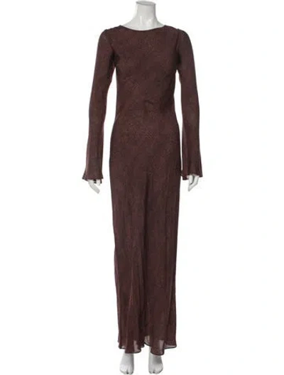 Pre-owned Réalisation Par Silk Long Dress In Brown