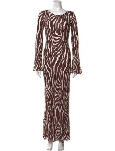 Pre-owned Réalisation Par Silk Long Dress In Brown