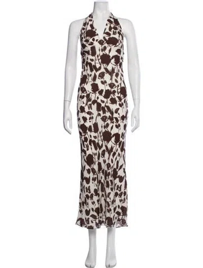 Pre-owned Réalisation Par Silk Long Dress In Brown